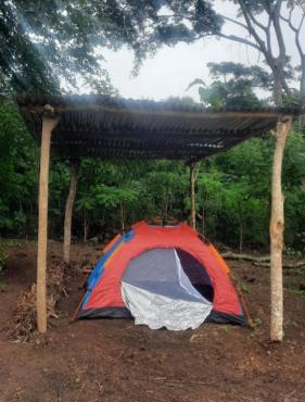 Felicity Cos camping in Missahohé